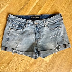 Express Jeans Distressed Denim Shorts 8